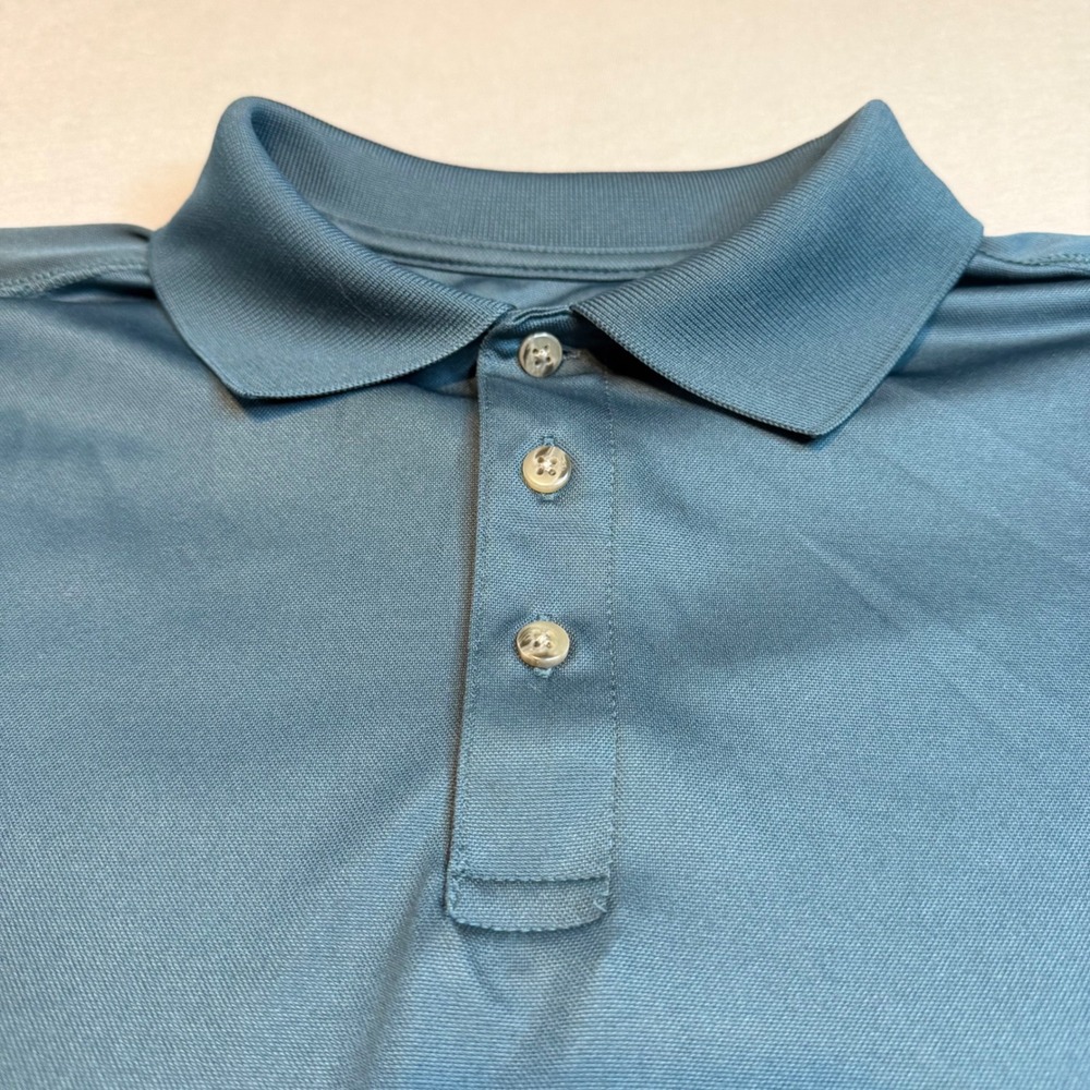 Wrangler Rugged Wear Mens Medium Slate Blue Short Sleeve Performance Polo